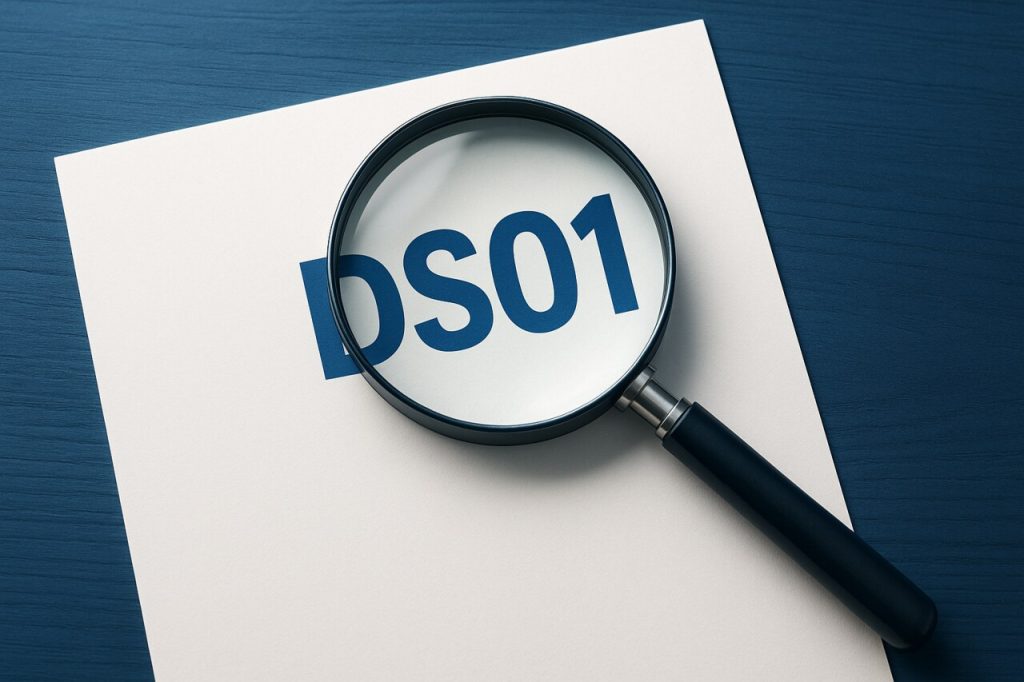 DS01 checks using magnifying glass